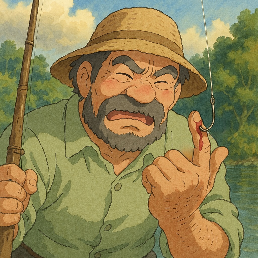 釣り針異物除去イラスト